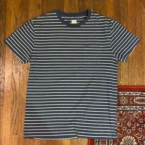 Navy and white stripe short sleeve tee
